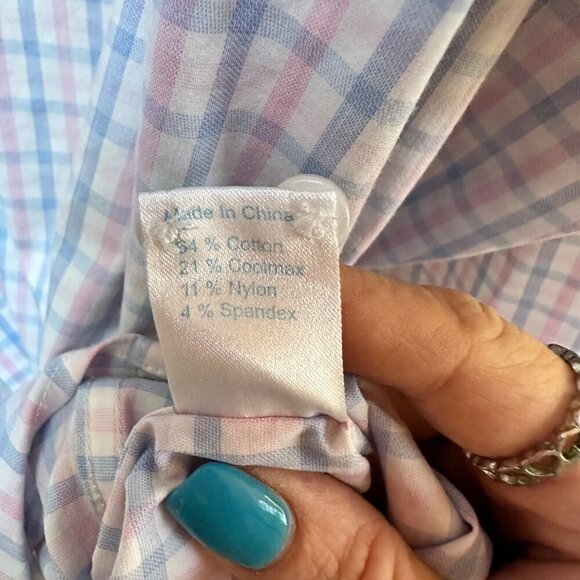 Twillory Mens Performance Fabric Plaid Button-Down‎ Shirt Career Size 15.5/34-35 - Picture 8 of 8